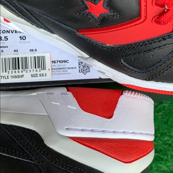 CONVERSE ERX 260 OX BLACK/UNIVERSITY RED/White WMN - Picture 16 of 16